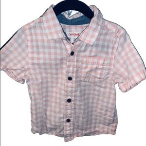 Cat & Jack 🎯 peach and white button down size 3T
